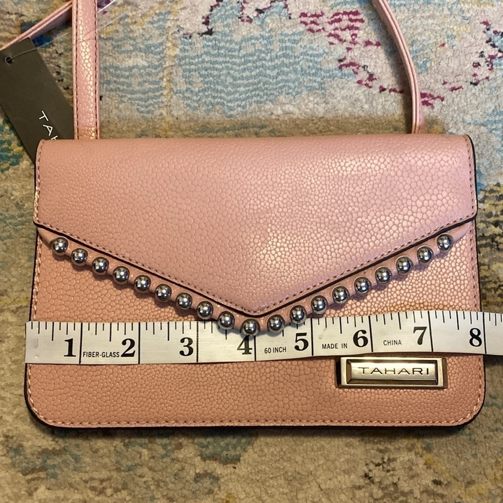 NWT Tahari Pink And Silver Small Crossbody Bag - Picture 12 of 16